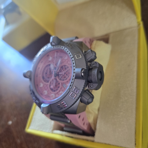 Invicta Pink and Silver Chronograph Watch - Picture 2 of 4